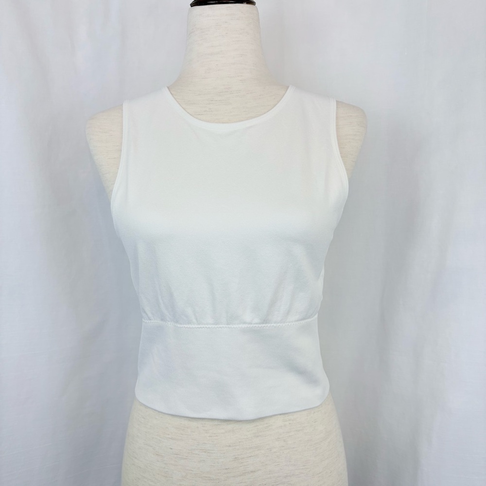 White Cut-Out Sleeveless Top Large
